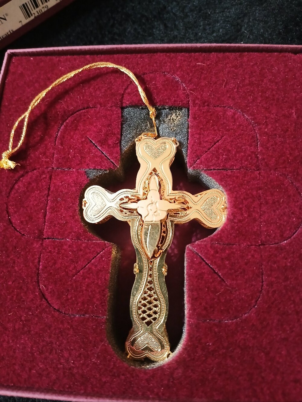 Baldwin 24k Gold Finished Brass Cross Christmas Ornament Smithsonian Institute - Picture 2 of 2